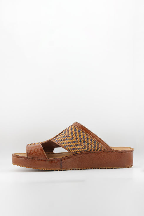 DFC Relax Men Woven Leather Slip-On Sandals